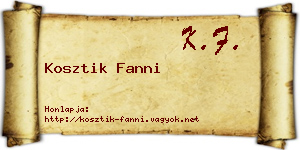 Kosztik Fanni névjegykártya