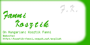 fanni kosztik business card